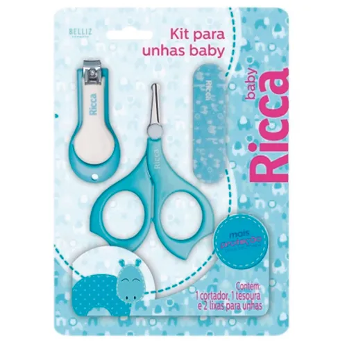 KIT MANICURE RICCA BABY COLORS AZUL