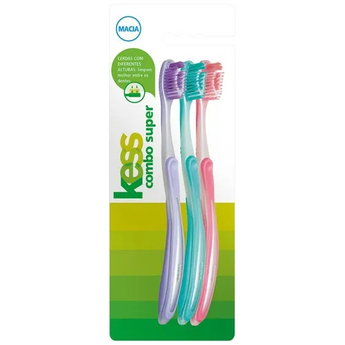 ESCOVA DENTAL KESS COMBO SUPER MACIA 3UN