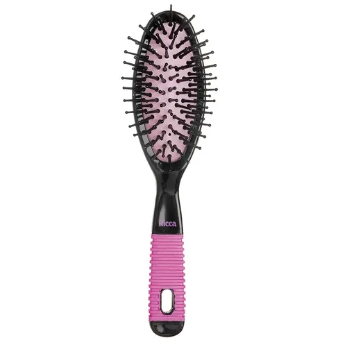 ESCOVA DE CABELO RICCA BLACK & PINK OVAL PEQ