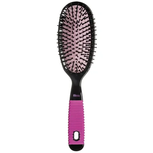 ESCOVA DE CABELO RICCA BLACK & PINK OVAL GD