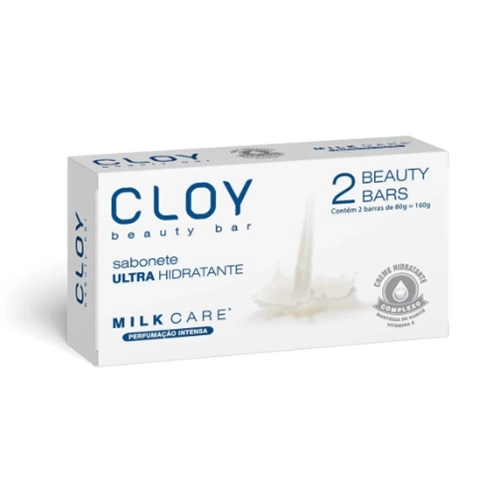 SABONETE CLOY BEAUTY MILK CARE 2 UNIDADES 80G