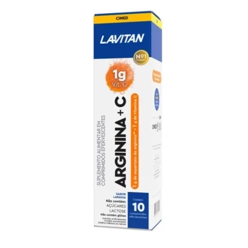 LAVITAN ARGININA + C 1G COMPRIMIDOS EFERVESCENTES SABOR LARANJA