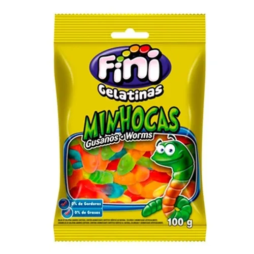 FINI BALA GELATINAS MINHOCAS 100G