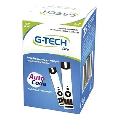 TIRAS PARA TESTE DE GLICOSE G TECH LITE 25UN