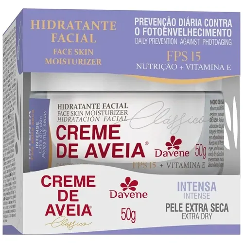 HIDRATANTE FACIAL DAVENE CREME DE AVEIA EXTRA  SECA FPS FPS15 50G