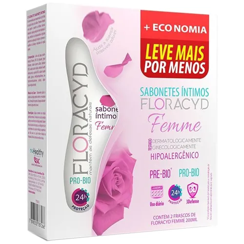 Sabonete Intimo Floracyd Femme Kit 2Un 200Ml