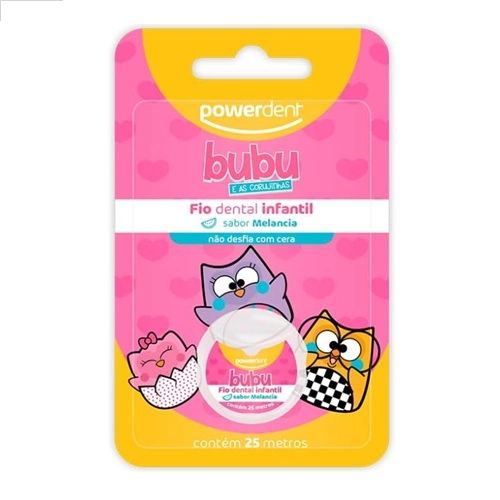 FIO DENTAL POWERDENT BUBU MELANCIA 25 METROS
