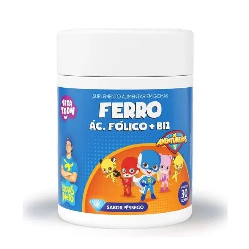 VITATOON FERRO VIT B12 ACIDO FOLICO PESSEGO 30GM MAXINUTRI