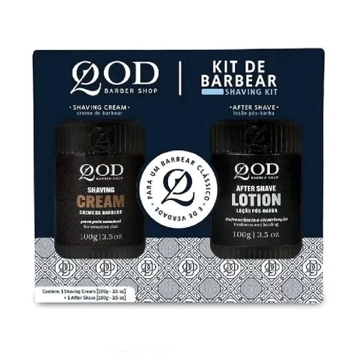KIT QOD THE CLASSIC CREME DE BARBEAR 150G+LOCAO POS BARBA 80G
