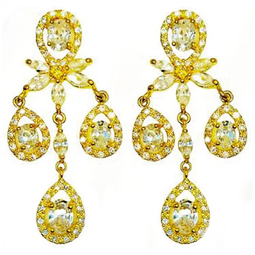 BRINCO FOLHADO OURO ZIRCONIA (SORTIDO)