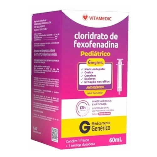 CLORIDRATO DE FEXOFENADINA 6MG/ML SUSPENSAO ORAL 60ML