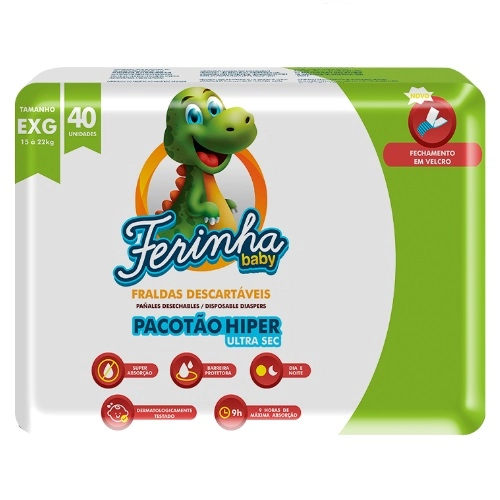 FRALDA FERINHA BABY HIPER EXG 40UN