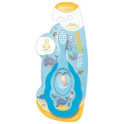 ESCOVA DENTAL POWERDENT KIDS MORDEDOR 0-3 ANOS