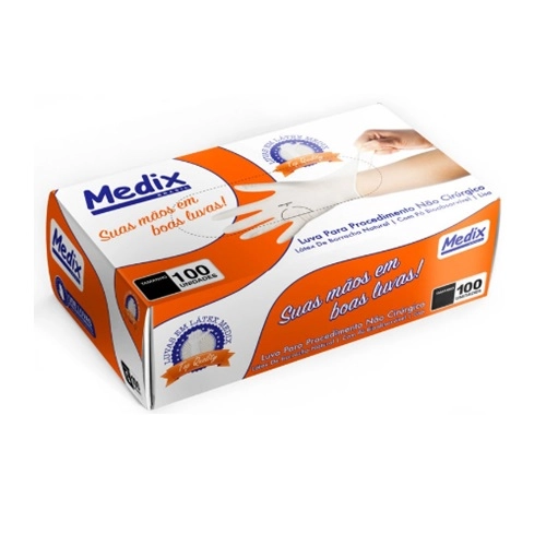 LUVA PROCEDIMENTO MEDIX LATEX G CAIXA 100 UNIDADES