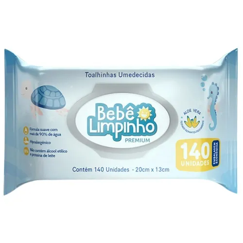 TOALHAS UMEDECIDOS BEBE LIMPINHO PREMIUM 140UN