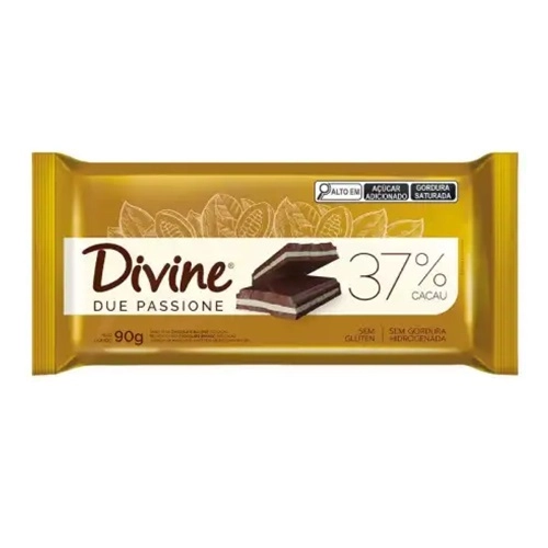 Divine Chocolate Ao Leite 37% Cacau Due Passione 90G
