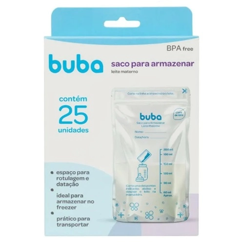 SACO BUBA ARMAZENAMENTO LEITE MATERNO 09923 25UN