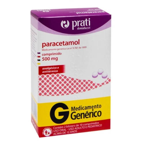 PARACETAMOL 500MG 20 COMPRIMIDOS PRATI DONADUZZI
