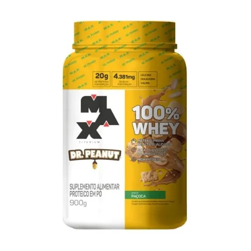 Whey 100%Protein Max Titanium Dr Peanut Pacoca Po 900G