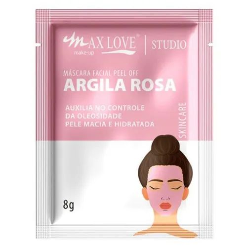 MASCARA FACIAL MAX LOVE PEEL OFF ARGILA ROSA 8G