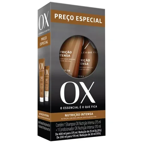 KIT OX NUTRICAO INTENSA SHAMPOO 375ML+CONDICIONADOR 170ML