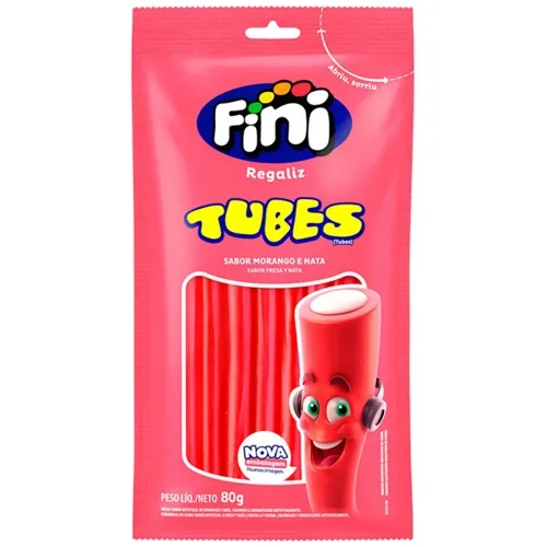 FINI BALA TUBES MORANGO 80G